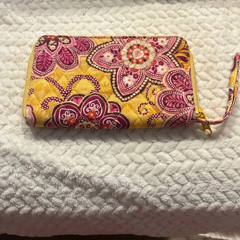 Floral Yellow and Pink Women's Clutch/Wristlet - Picture 1 of 8